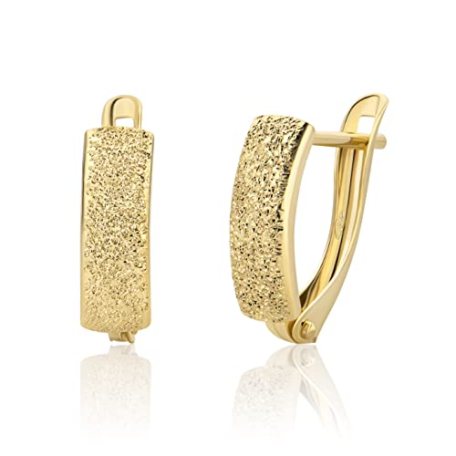 9 Karat 375 Gold Matt Ohrringe Creolen Gelbgold Ohrschmuck – SIT21 von PRINS JEWELS