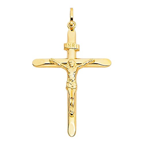 Anhänger Kreuz Mit Jesus 14 Karat 585 Gelbgold Unisex (39) von PRINS JEWELS