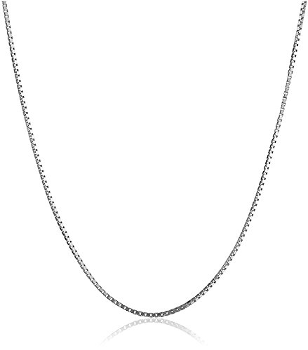 PRINS JEWELS Feine 14 Karat / 585 Gold Italienisch Venezianer Box Kette Weißgold Unisex - Breite 0.75 mm - verschiedene Längen (60) von PRINS JEWELS