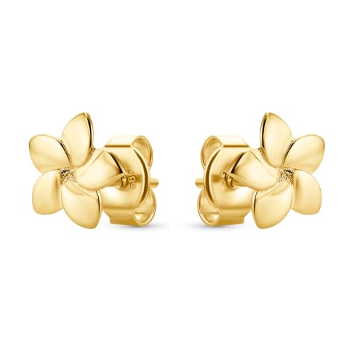 Ohrstecker 14 Karat Kleine Blumen Ohrringe Aus 585 Gelbgold Mädchen & Damen von PRINS JEWELS
