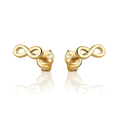 Ohrstecker 14 Karat Kleine Infinity Unendlichkeit Ohrringe Aus 585 Gelbgold von PRINS JEWELS