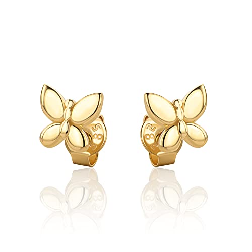 Ohrstecker 14 Karat Kleine schmetterling Ohrringe Aus 585 Gelbgold von PRINS JEWELS