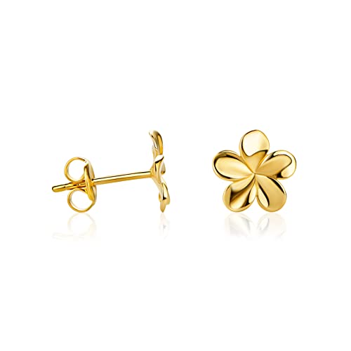 Ohrstecker 9 Karat Kleine Blumen Ohrringe Aus 375 Gelbgold von PRINS JEWELS