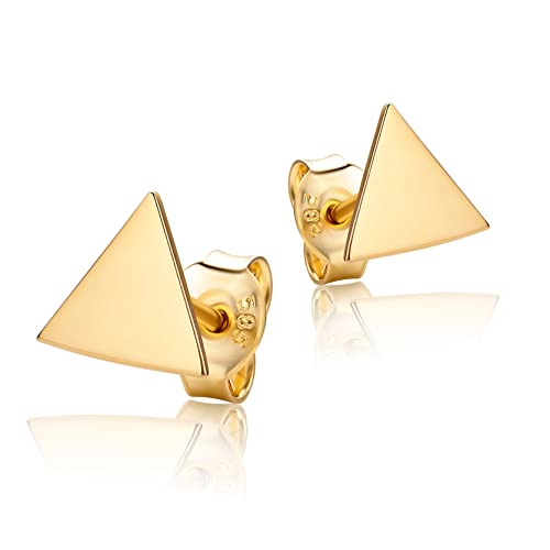 Ohrstecker kleine Dreieck Geometrisch Ohrringe Aus 14 Karat 585 Gelbgold von PRINS JEWELS