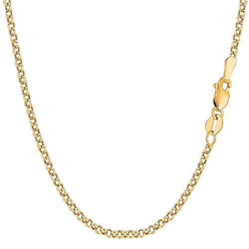 PRINS JEWELS 14 Karat / 585 Gold Rund Erbskette Rolo Link kette Gelbgold Unisex - Breite 2.70 mm - Länge Wählbar (50) von PRINS JEWELS