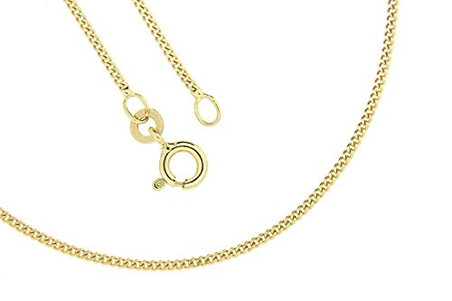 PRINS JEWELS 14 Karat 585 Gold Feine Panzerkette Gelbgold Kette – Breite 1 mm (42) von PRINS JEWELS