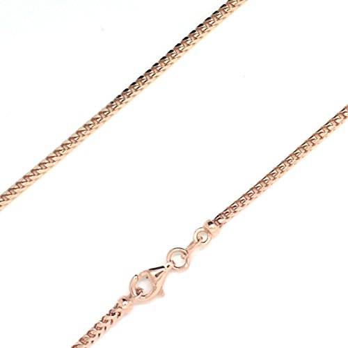 PRINS JEWELS 18 Karat / 750 Rotgold 1.30 mm Breit Rechteckrohr Franco Kette - Länge wählbar (60) von PRINS JEWELS