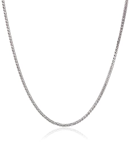 PRINS JEWELS 18 Karat 750 Gold Diamantschliff Spiga Weizen Weißgold glänzend Kette - Breite 1.40 mm - Länge wählbar (45) von PRINS JEWELS