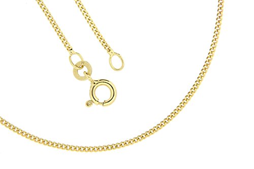 PRINS JEWELS 18 Karat 750 Gold Panzerkette Flach Gelbgold Kette 1.45 mm Breit Länge wählbar (50) von PRINS JEWELS