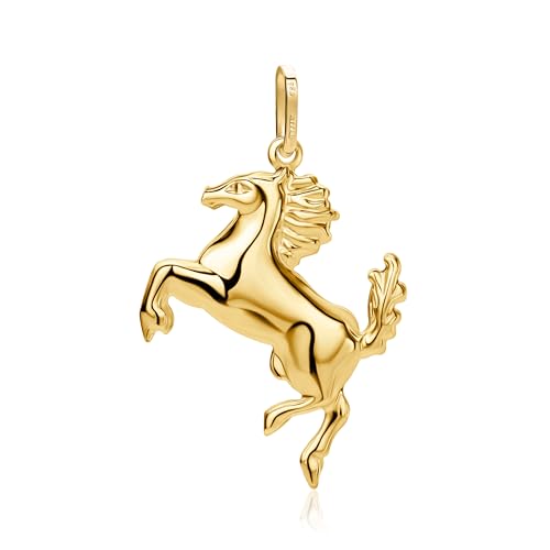 PRINS JEWELS Anhänger Goldene kleine Pferd Mit Schwanz Italienisch Goldanhänger 14 Karat 585 Gelbgold von PRINS JEWELS