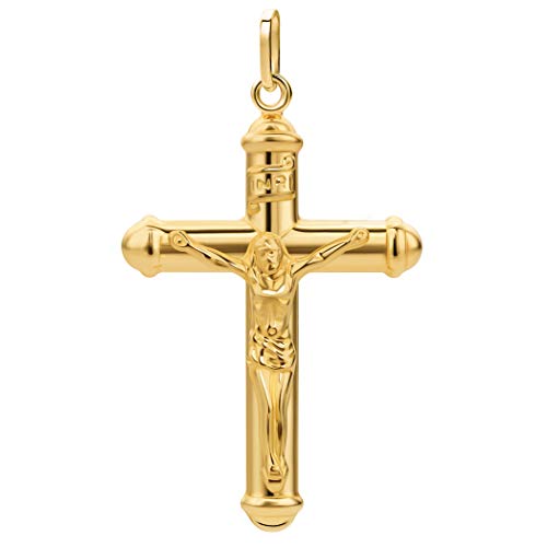 PRINS JEWELS Kreuz Anhänger Mit Jesus 14 Karat 585 Gelbgold Unisex (32) von PRINS JEWELS