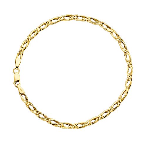 Tigeraugen Armband 14 Karat 585 Gelbgold Unisex Breite 3.50 mm (21) von PRINS JEWELS