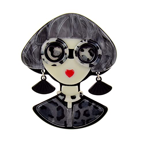 Broschen & Anstecknadeln Für Damen Acryl Mädchen Brosche Mode Pin Winter Kleidung Accessoires Corsage,Schwarz von PRIOKNIKO