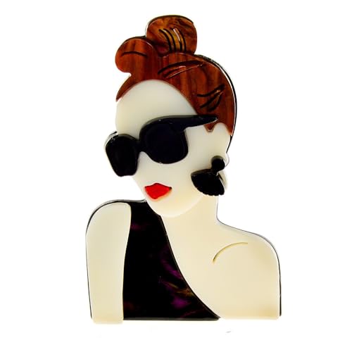 Frauen Broschen Acryl Mädchen Brosche Mode Pin Winter Kleidung Accessoires Corsage,Braun von PRIOKNIKO