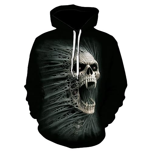 PRIOKNIKO Hoodie Herren-Herbst-Sport-Hoodie Mit 3D-Totenkopf-Digitaldruck,Wy-06,6XL？ von PRIOKNIKO