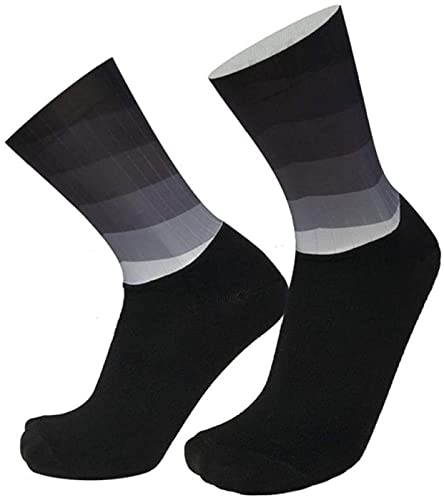 PRIOKNIKO Kompressionsstrümpfe Herren Herren-Kompressionssocken Anti-Rutsch-Silikon Aero White Radsport-Lauf Socken, B-Schwarz, Einheitsgröße 39-45 von PRIOKNIKO