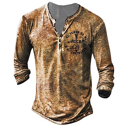 Tshirt Herren Vintage V-Ausschnitt Jesus Knight 3D Bedrucktes Langarm-T-Shirt Übergroßes Oberteil,Cx7Kou-Spd-082302,5XL？ von PRIOKNIKO