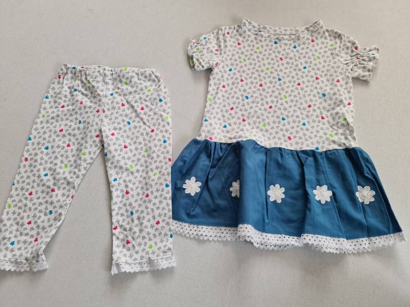 Mädchen Set Bestehend Aus Kleid Und 3/4-Leggings Gr. 104/110 Tunika von PRIPImade