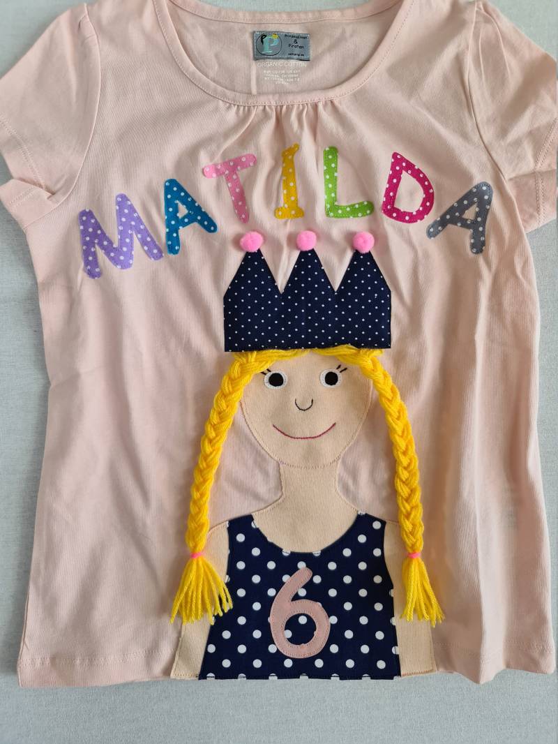 Pripigeburtstag-Shirt Prinzessin Auf Wunsch Mit Name Haare Zum Frisieren von PRIPImade