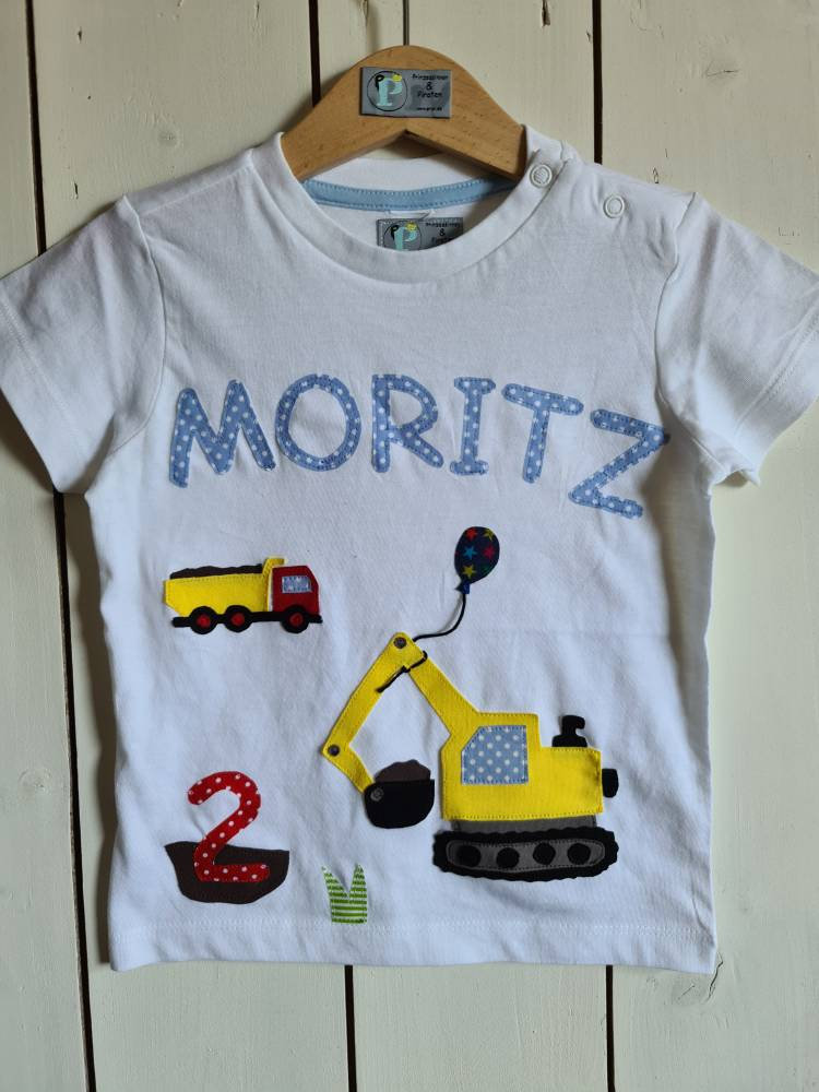 Pripigeburtstagsshirt Baggerauf Wunsch Mit Name Und Zahlbaustellelastwagen von PRIPImade