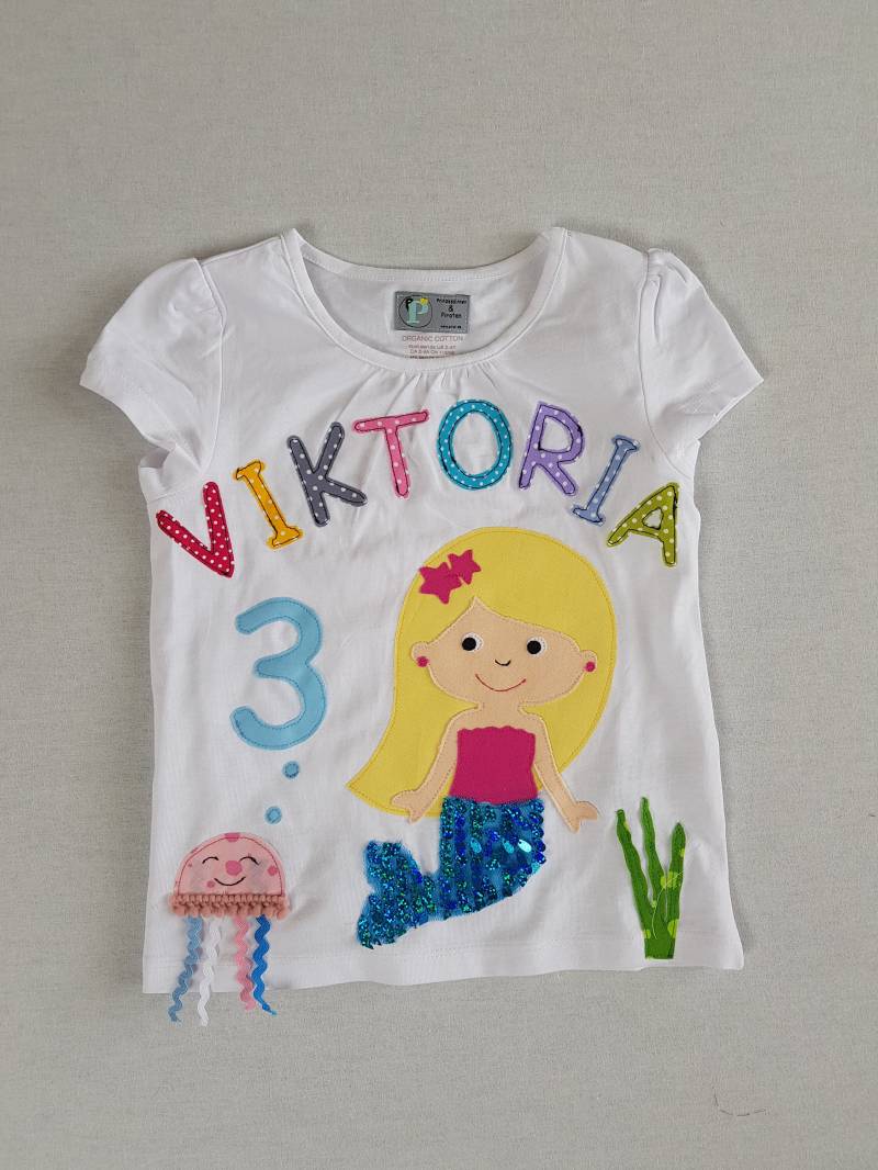 Pripishirt Meerjungfrau Mit Pailletten Auf Wunsch Namezahl Mädchen von PRIPImade