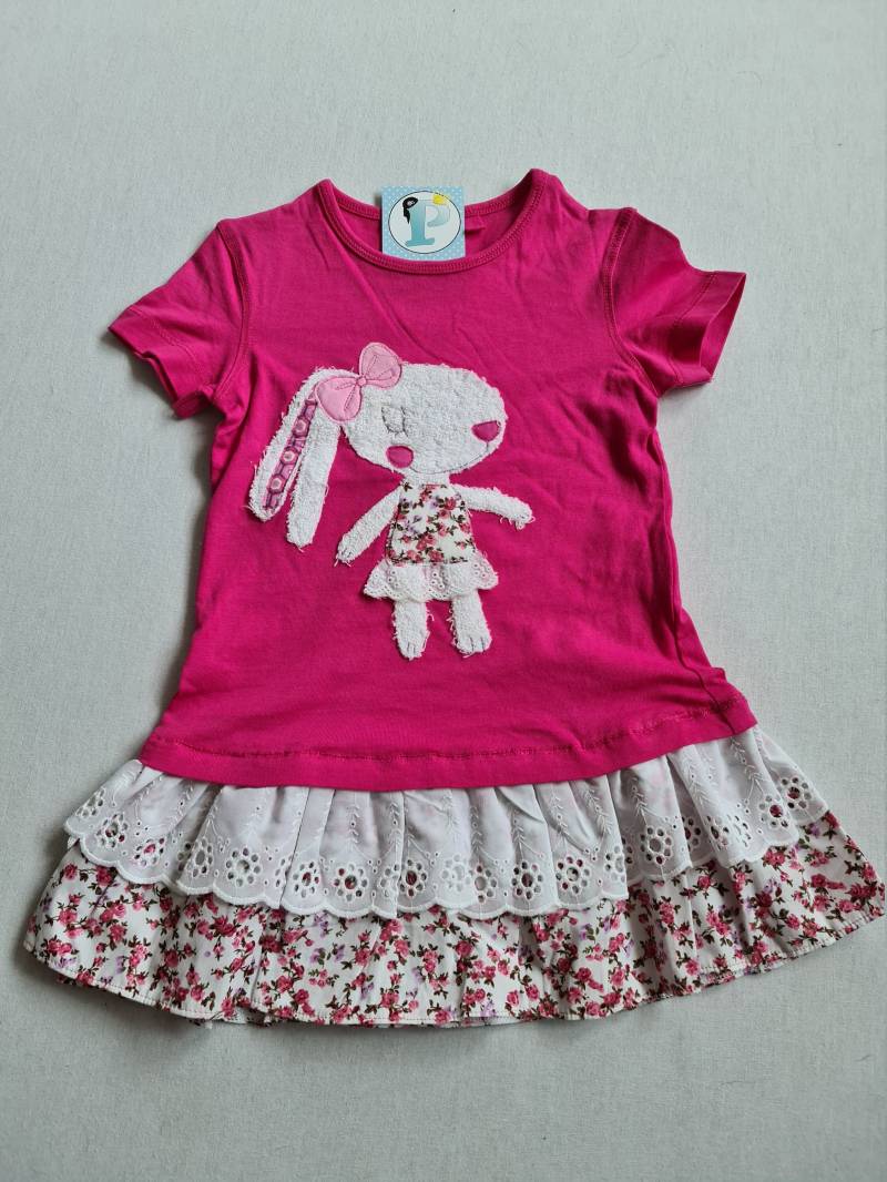 Tunika Hasenmädchen Gr. 92, 98 Kleid Genäht Applikation Hase von PRIPImade