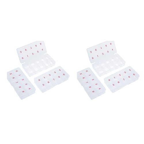 PRIZOM 6 Stück künstliche Fingernägel Tips Aufbewahrungsbox transparent mit 10 Leerräumen Aufbewahrungsbox Container Nail Art Organizer Box von PRIZOM