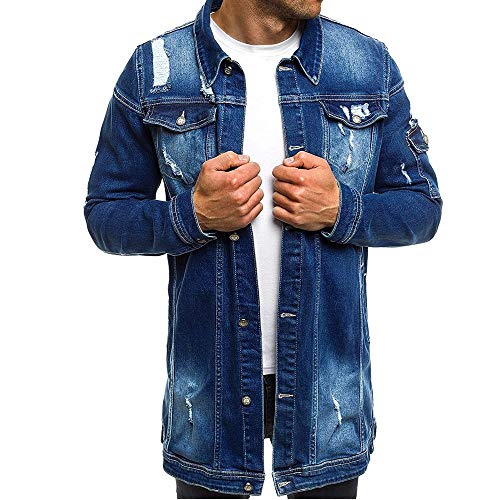 PRJN Herren Große Große Jeans Jeans Trucker Jacke Klassische Western Coat Top Herren Jeansjacke Casual Fashion Langarm Westernjacke Frühlings- und Herbst Herren Jeansjacke Casual Tops für Herren von PRJN