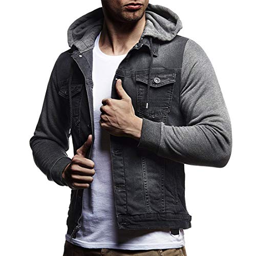 PRJN Herren Jeansjacke Hoodie Herren Leichte Baumwolljacke Lässig Freizeitjacke Mantel Herbst Outdoor Winddichte Jacke Mode Herren Herbst Winter Kapuze Reißverschlussjacke Langarmjacke von PRJN