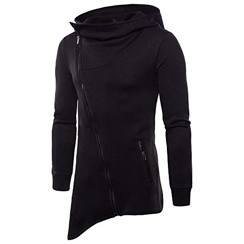 PRJN Herren Weste Hoodie New Casual Fashion Herren Saum Unregelmäßiger diagonaler Reißverschluss Sport Herrenhemd Diagonaler Reißverschluss Herren Casual Slim Hooded Cardigan Sweater Herren Top von PRJN