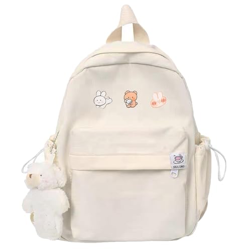PRLINJSK Mini-Rucksack für Mädchen, Teenager, Kinder, Kawaii, kleiner Rucksack, Geldbörse mit süßem Anhänger, Geschenk, Beige, Small, Reiserucksäcke PRLINJSK Mini-Rucksack für Mädchen, Teenager, Kinder, Kawaii, kleiner Rucksack, Geldbörse mit süßem Anhänger, Geschenk, Beige, Small, Reiserucksäcke von PRLINJSK