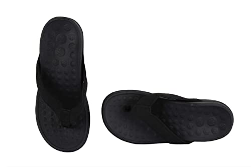 PRO 11 WELLBEING Orthopädische Sandalen mit Fußgewölbeunterstützung und rutschfester Oberseite, Schwarz , 40 2/3 EU von PRO 11 WELLBEING