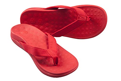 PRO 11 WELLBEING Orthopädische Sandalen mit großartiger Fußgewölbeunterstützung, hoher Komfort, rot, 39 EU von PRO 11 WELLBEING