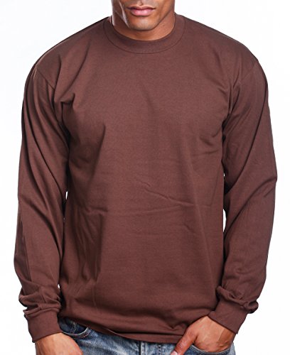PRO 5 Super Heavy Herren Langarmshirt - Braun - XX-Large Hoch von PRO 5