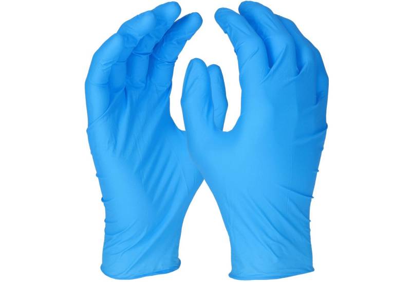 PRO FIT by Fitzner Einweghandschuhe aus Nitril, Einmalhandschuhe, Nitrilhandschuhe - Blau (100, Stück) Chemikalienschutz, Lebensmittel zugelassen, sicher und reißfest von PRO FIT by Fitzner
