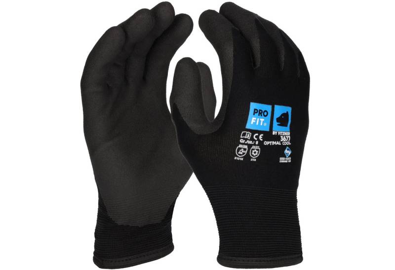 PRO FIT by Fitzner Mechaniker-Handschuhe, Winterhandschuhe Optimal Cool, Arbeitshandschuhe (6, Paar) Angenehm und wärmend, Robust und Nässe abweisend, HPT Beschichtung von PRO FIT by Fitzner