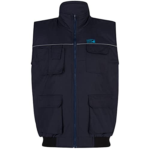 PRO FIT 969 Profi-Weste – Arbeitsweste mit Reflexstreifen, Multifunktionale Weste, Outdoorweste, Multitaschen mit Reißverschluss - Gr. XXL, Navy von PRO FIT