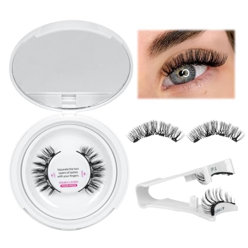 Magnetische Wimpern Magnet Lashes Natürlicher Wiederverwendbare mit Applikator Kein Kleber No Glue or Eyeliner Easy to Wear 4 Magnetpunkte sind stärker Augenform geeignet(1Paar,Charm) von PRO LASHBEAUTY