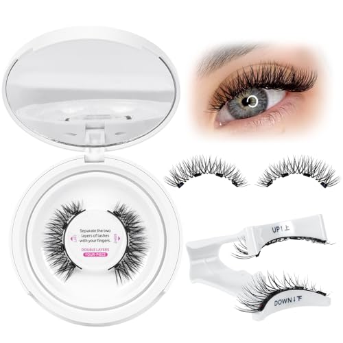 Magnetische Wimpern Magnet Lashes Natürlicher Wiederverwendbare mit Applikator Kein Kleber No Glue or Eyeliner Easy to Wear 4 Magnetpunkte sind stärker Augenform geeignet(1Paar,Ecstatic) von PRO LASHBEAUTY