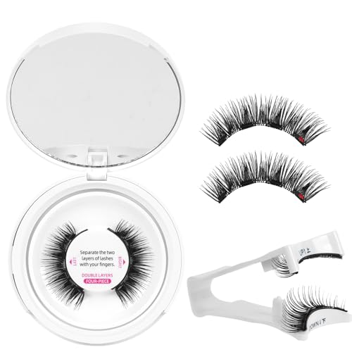 Magnetische Wimpern Magnet Lashes Natürlicher Wiederverwendbare mit Applikator Kein Kleber No Glue or Eyeliner Easy to Wear 4 Magnetpunkte sind stärker Augenform geeignet(1Paar,Fondness) von PRO LASHBEAUTY