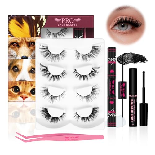 PRO Wimpern Extensions Set DIY Lash Extension Set mit 3-Schritt Wimpern 4 Tier Gemischte Stile dünne Band Wimpern, Wimpern Bindung und Siegel, Wimpern Kleber Entferner, Wimpern Applikator von PRO LASHBEAUTY