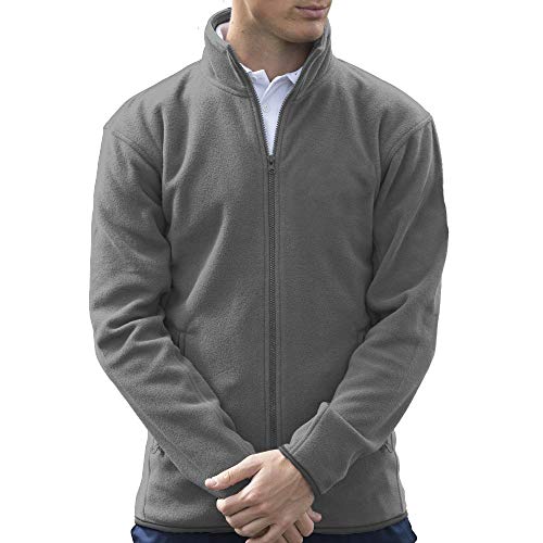 PRO RTX Micro Fleece Jacke - leichte Fleece-Jacke Herren - Arbeitsjacke für Männer - dünne Fleecejacke Outdoor - Übergangsjacke - Solid Grey, XL von PRO RTX