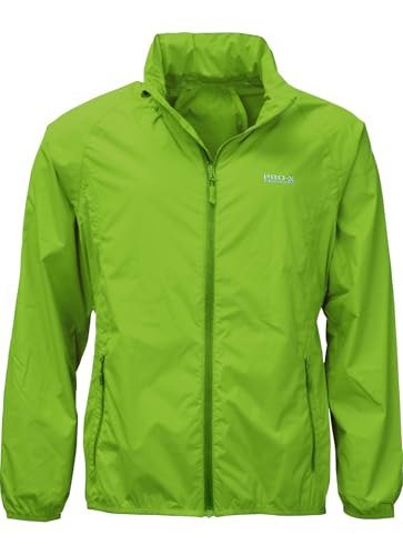 PRO-X elements Herren Fahrradjacke PACKable, Neongrün, Größe 4XL von PRO-X elements
