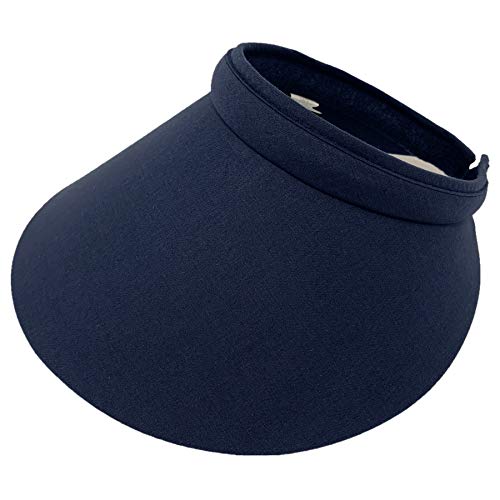 PRO.FASHION Damen Sommer Sonne UV Schutz Visier breite Krempe Clip on Strand Pool Golf Cap Hut, navy, Einheitsgröße von PRO.FASHION
