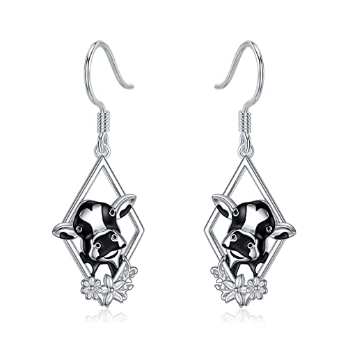 Kuh Ohrringe für Frauen 925 Sterling Silber Kuh Tropfen Ohrringe Kuh Schmuck Geschenke für Frauen Mädchen Geburtstagsgeschenk von PROESS