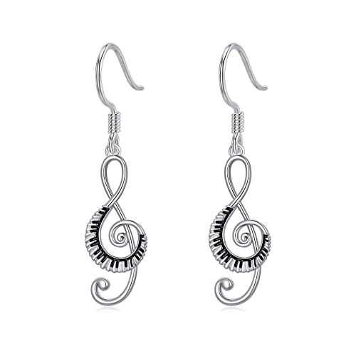 PROESS Musik Note Ohrringe - Klavier Sterling Silber Dangle Ohrringe - Hypoallergener Schmuck Geschenke für Frauen Mädchen von PROESS