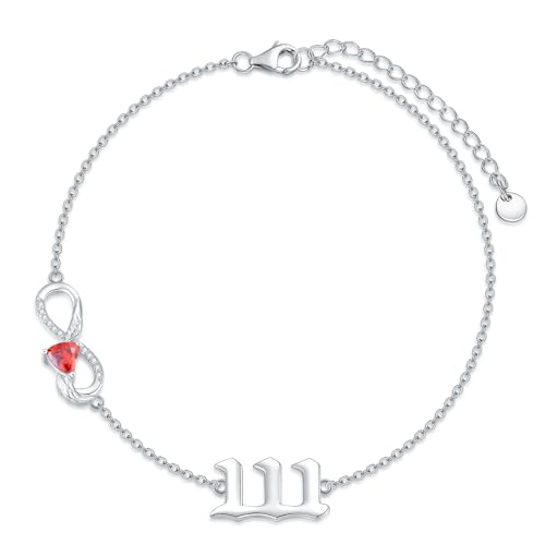 PROESS 111 Armband für Frauen 925er Sterling Silber Engel Zahl 111 Armband Numerologie Schmuck Geschenke für Damen Mädchen von PROESS