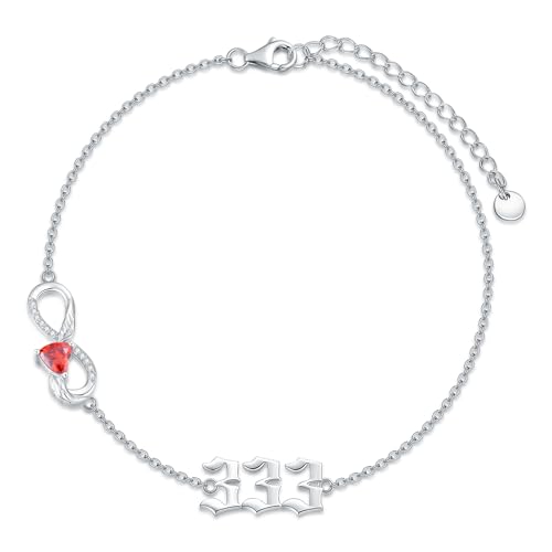 PROESS 333 Armband für Frauen 925er Sterling Silber Engel Zahl 333 Armband Numerologie Schmuck Geschenke für Damen Mädchen von PROESS