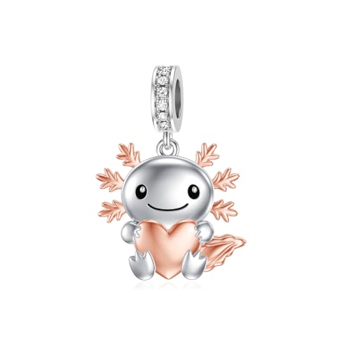 PROESS Axolotl Armbänder Charms 925 Sterling Silber Axolotl Bead Niedlicher Axolotl Halskette Armband Axolotl Schmuck Geschenke für Damen Mädchen Frauen Axolotl Liebhaber von PROESS