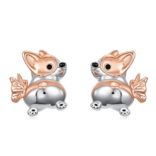 PROESS Corgi Hund Ohrringe für Frauen 925 Sterling Silber Hund Ohrringe Tierschmuck Geschenk für Damen von PROESS